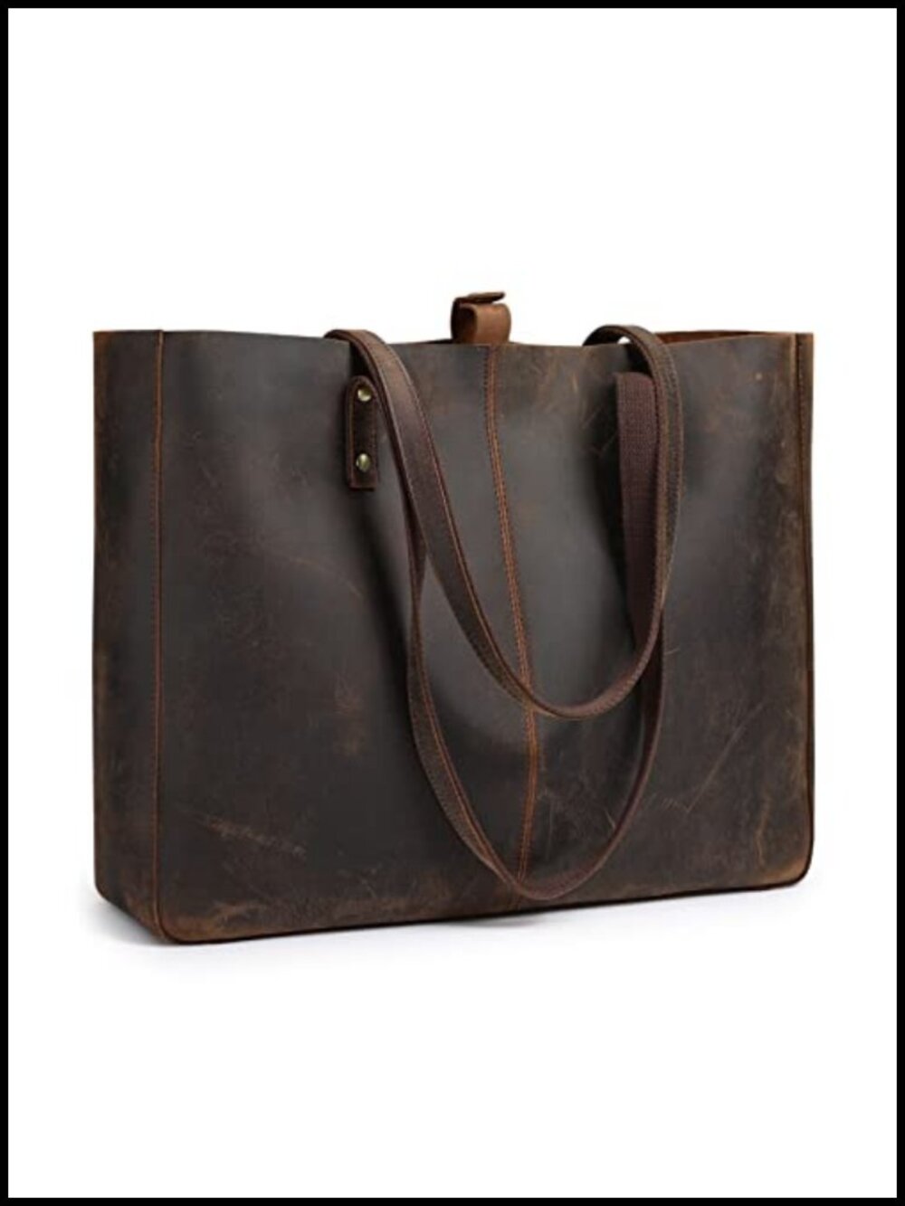 Genuine Leather Shoulder Tote Bag Large Handbag for Women Work Purse